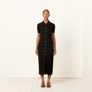 NWT Alex Hill Alice Ribbed Sweater Dress in Black